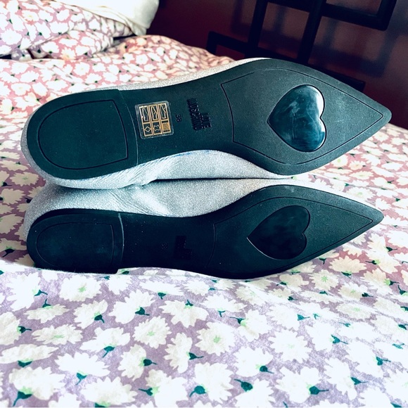 New LOVE MOSCHINO Argento Silver Glitter Ankle Booties - Picture 6 of 6